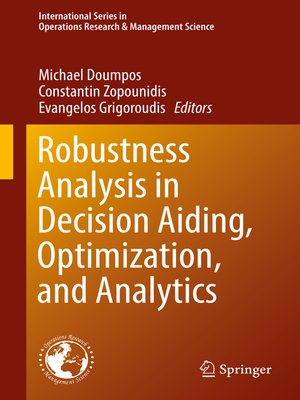 cover image of Robustness Analysis in Decision Aiding, Optimization, and Analytics